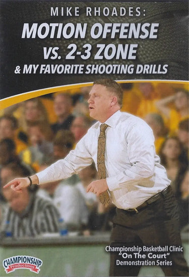 Motion Offense vs 2-3 Zone & Shooting Drills by Mike Rhoades Instructional Basketball Coaching Video